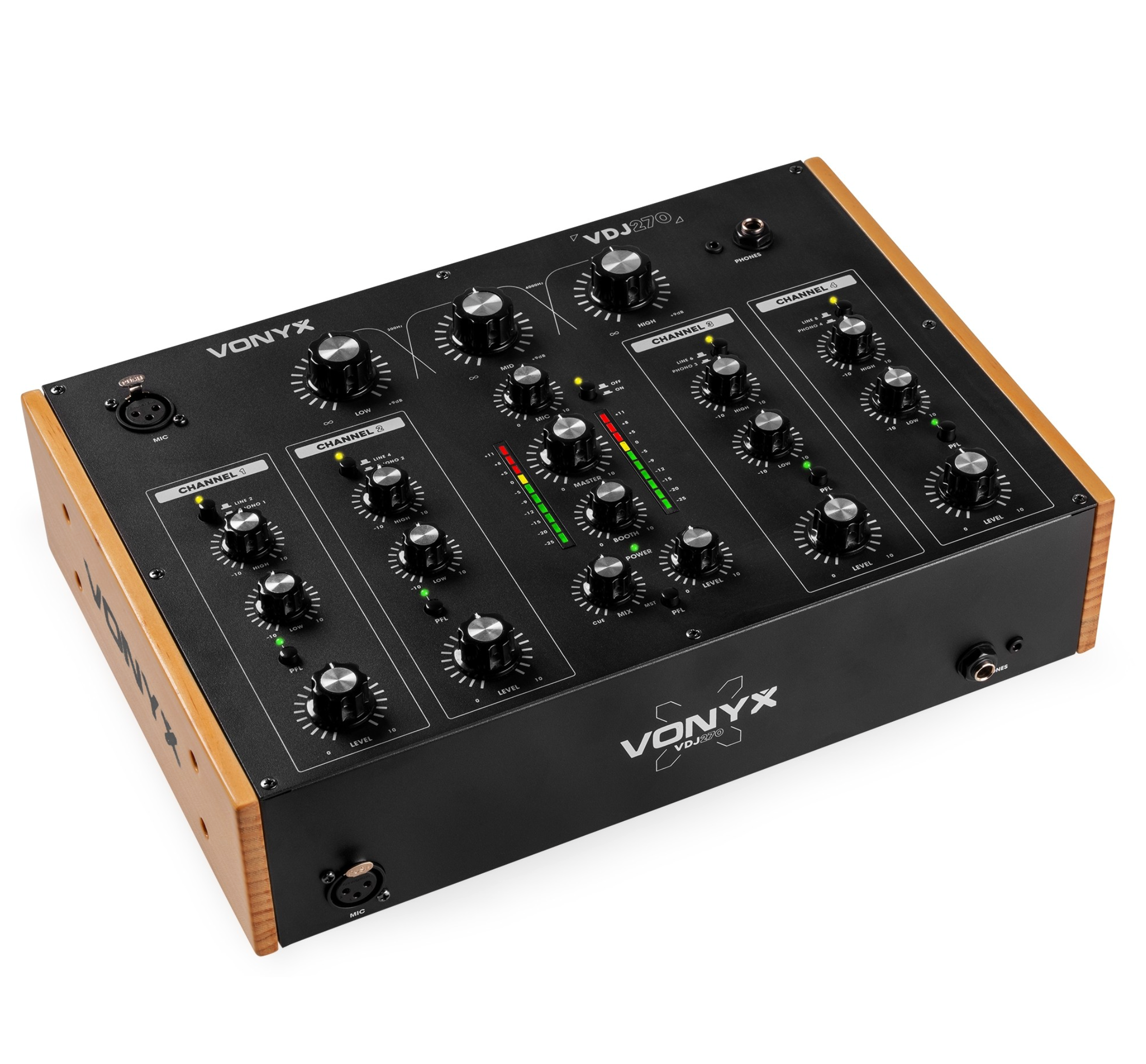 Vonyx VDJ270 4 kanals Rotary Mikser – DJButikken AS