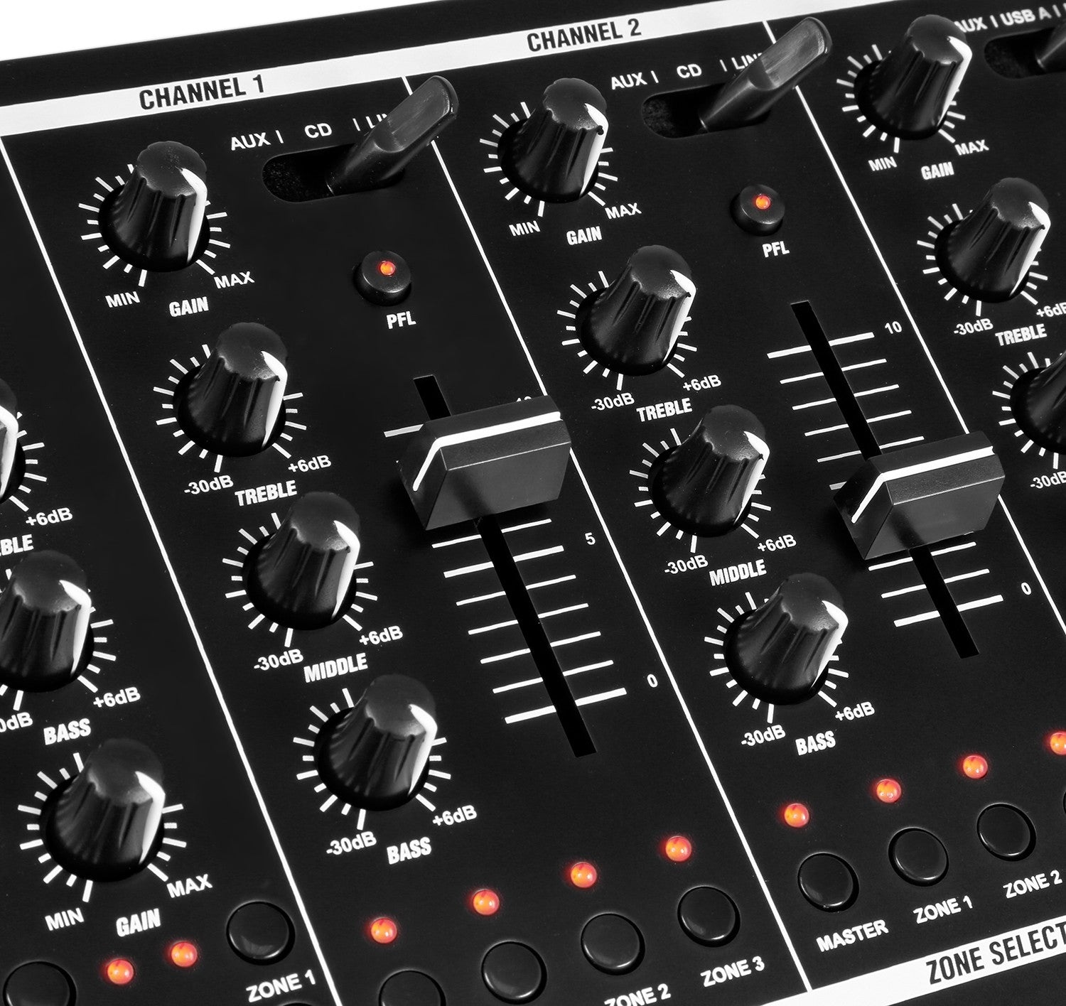 Power Dynamics PDZM700 6 kanals mikser med 4 soner