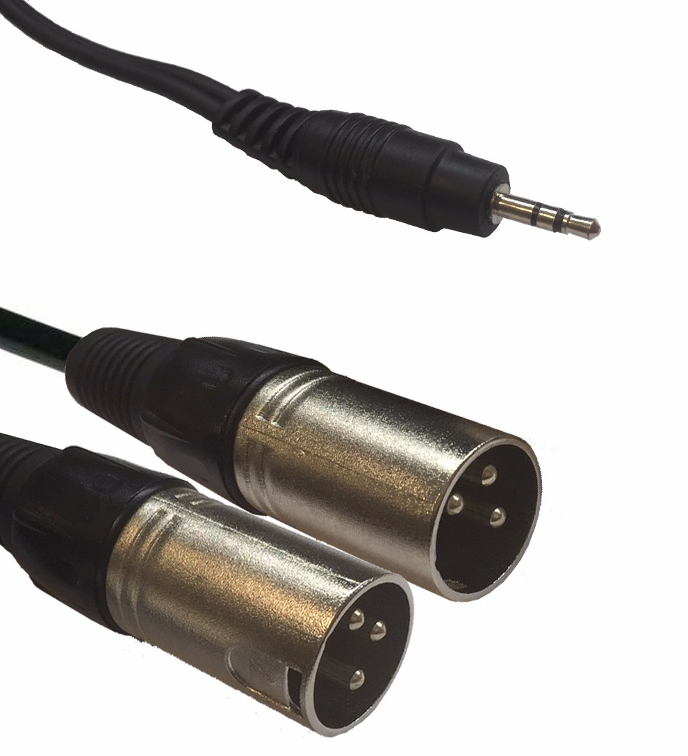 Accu Cable minijack han til 2 x xlr han 03 m.