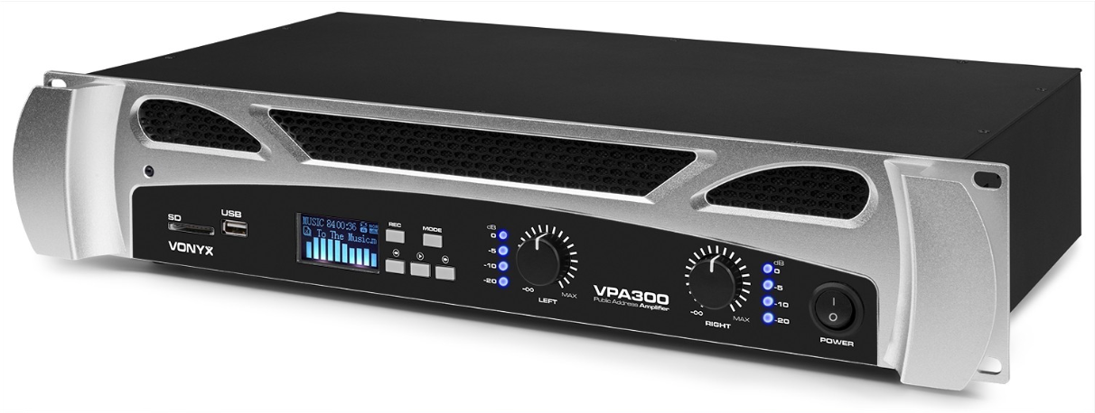 Vonyx VPA0300 2 X 150W Media forsterker med bluetooth