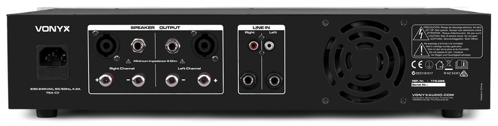 Vonyx VPA1000 2 X 500W Media forsterker med bluetooth