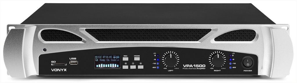 Vonyx VPA1500 2 X 750W Media forsterker med bluetooth