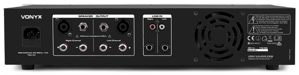 Vonyx VPA1500 2 X 750W Media forsterker med bluetooth