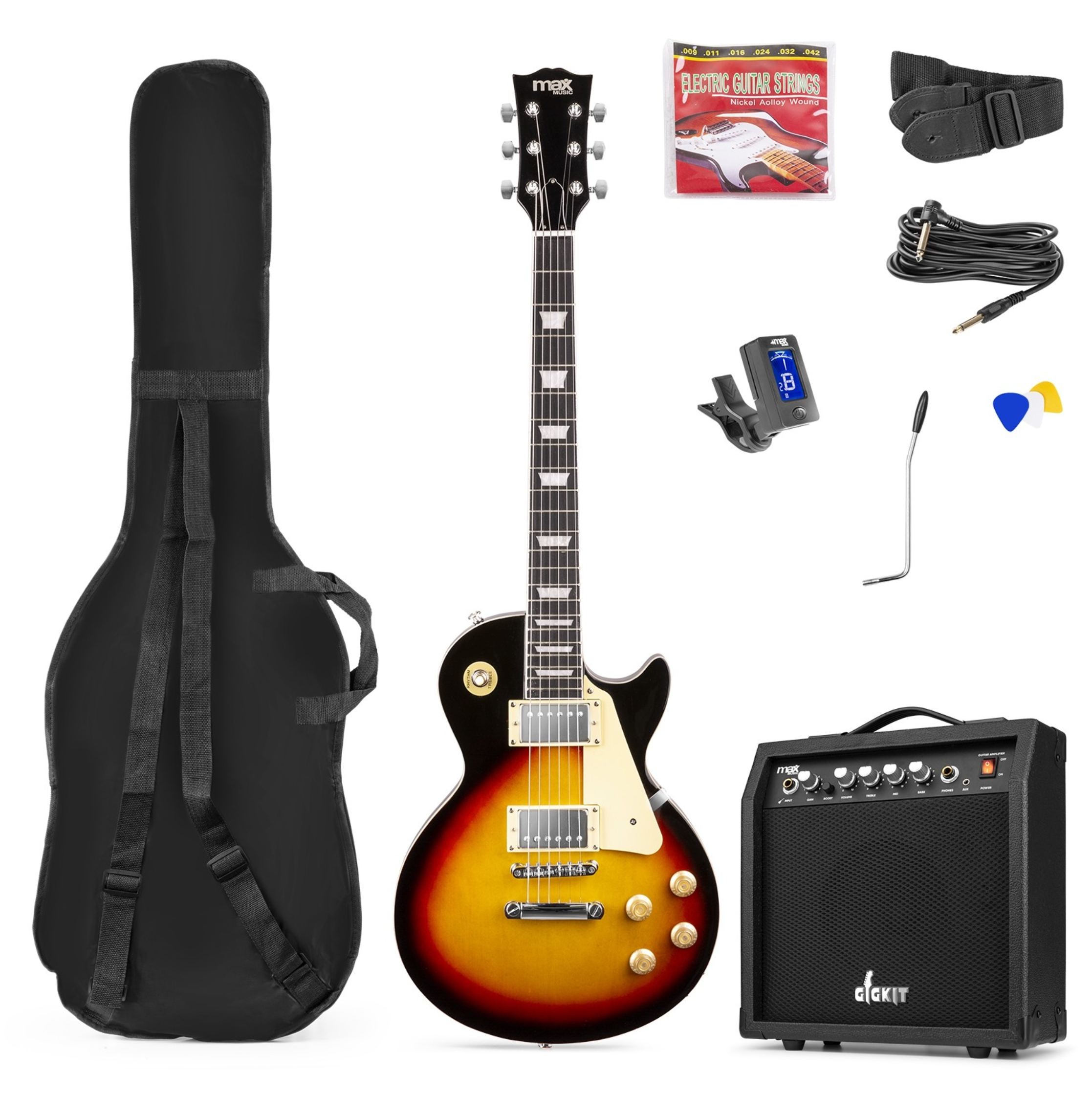 Max GIGKIT El-gitar pakke LP Sunburst