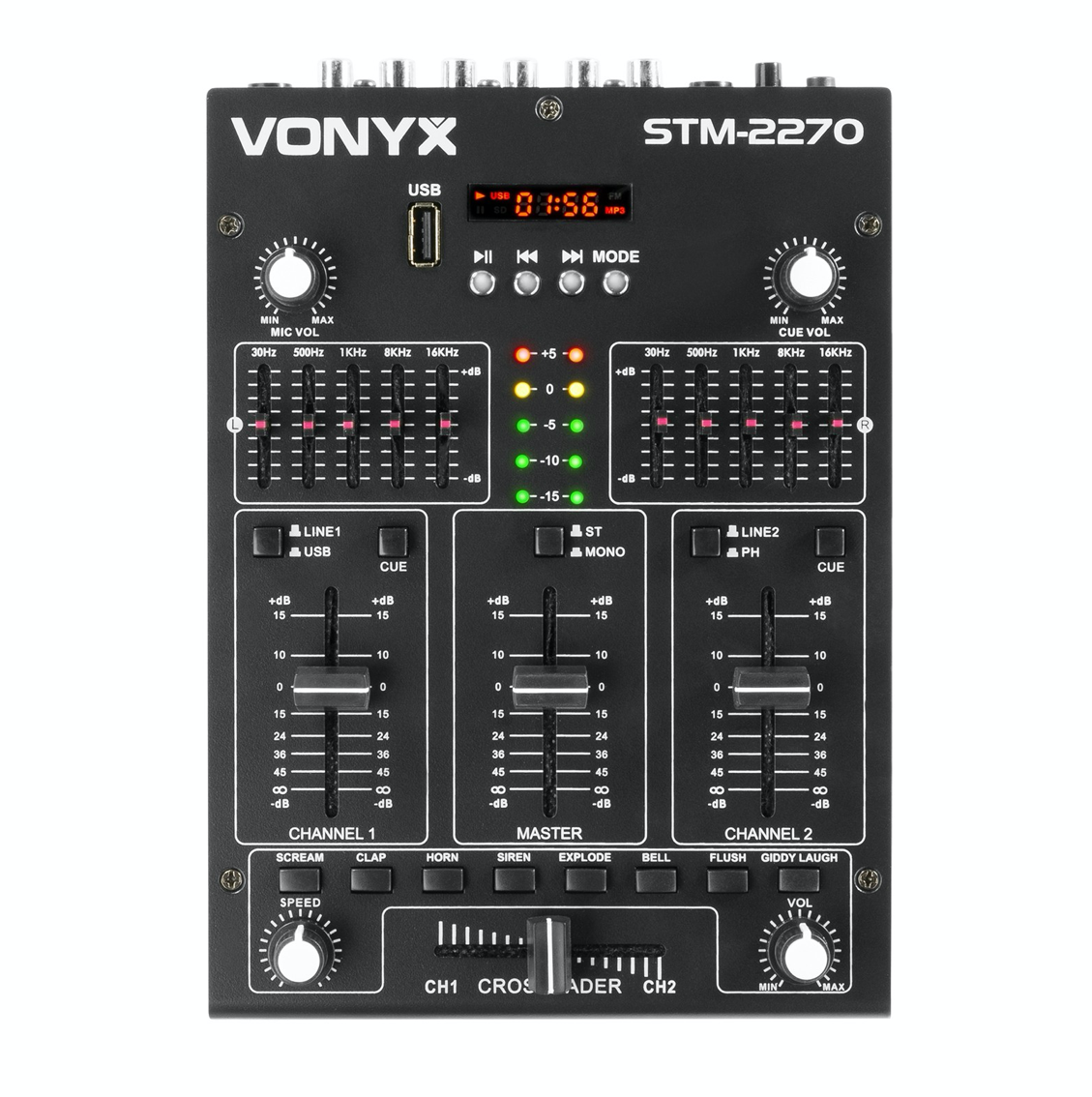 Vonyx STM2270 4 kanals dj mikser med bluetooth og FX