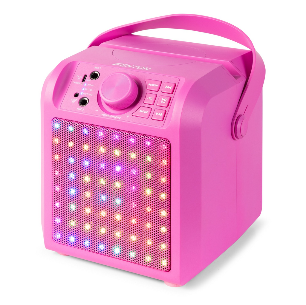 Fenton KAR50P Karaoke Høyttaler med LED - ROSA