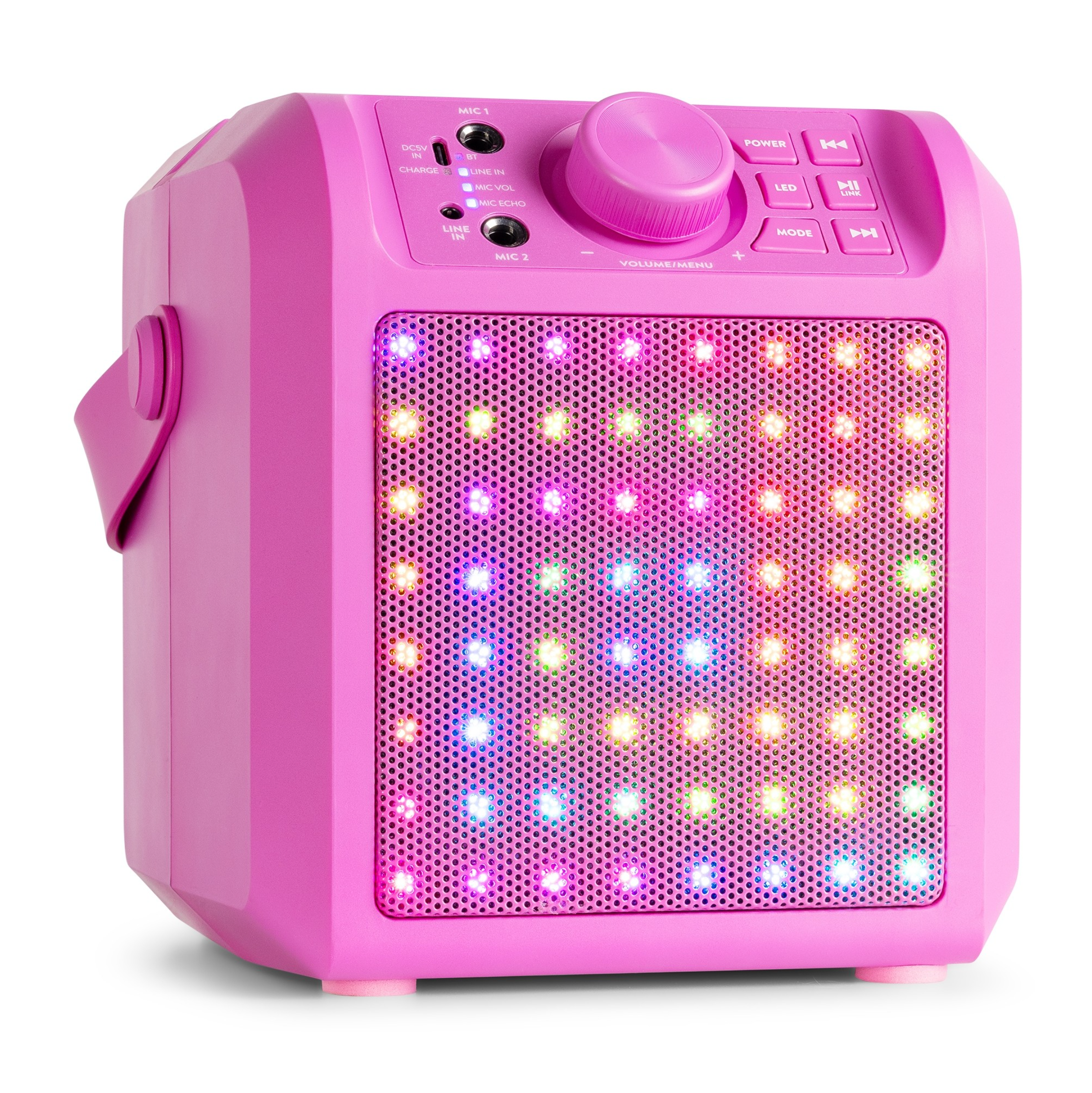 Fenton KAR50P Karaoke Høyttaler med LED - ROSA