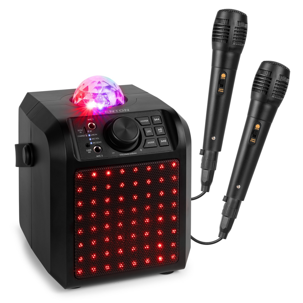Fenton KAR50P Karaoke Høyttaler med LED - SORT