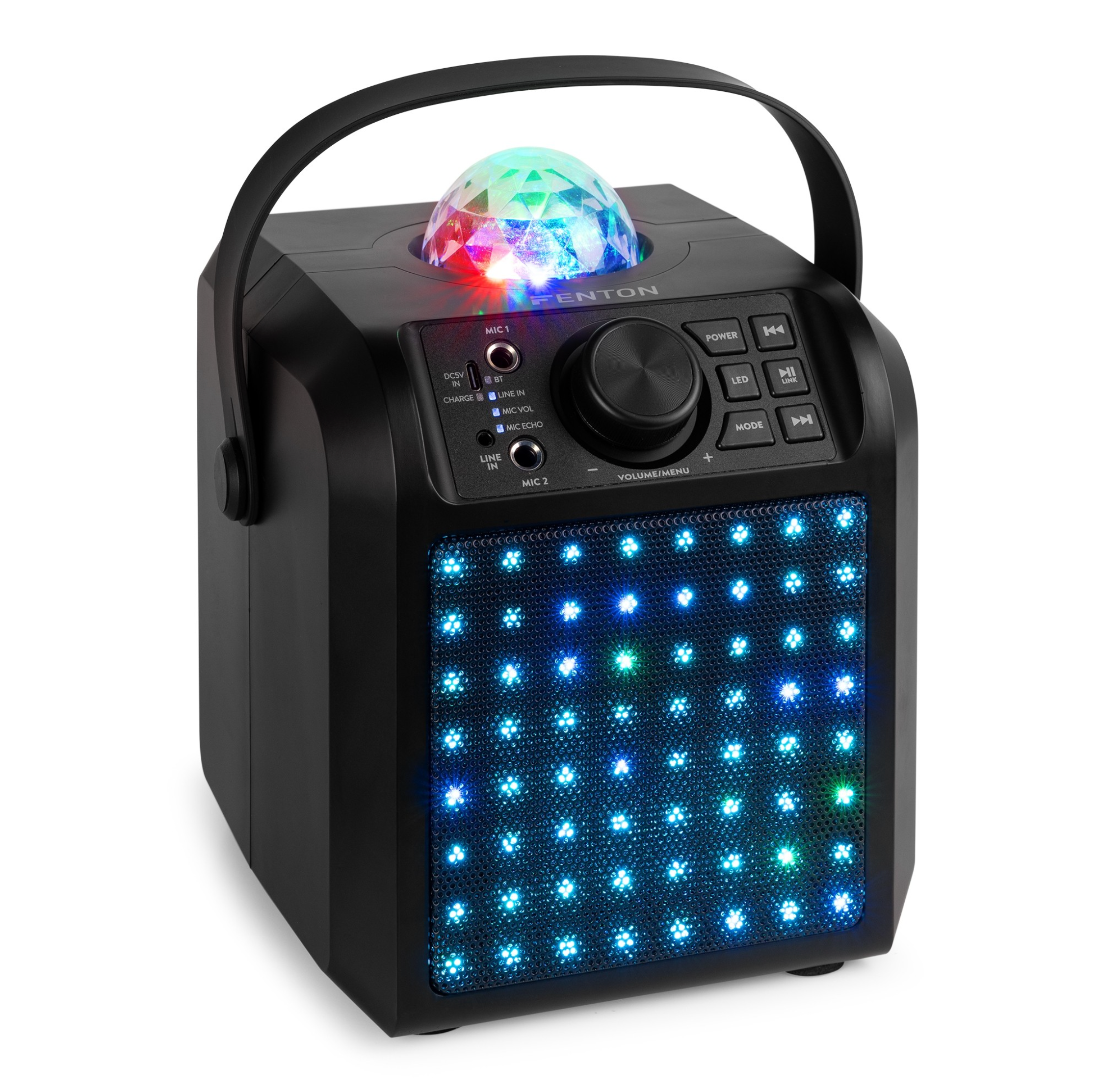 Fenton KAR50P Karaoke Høyttaler med LED - SORT