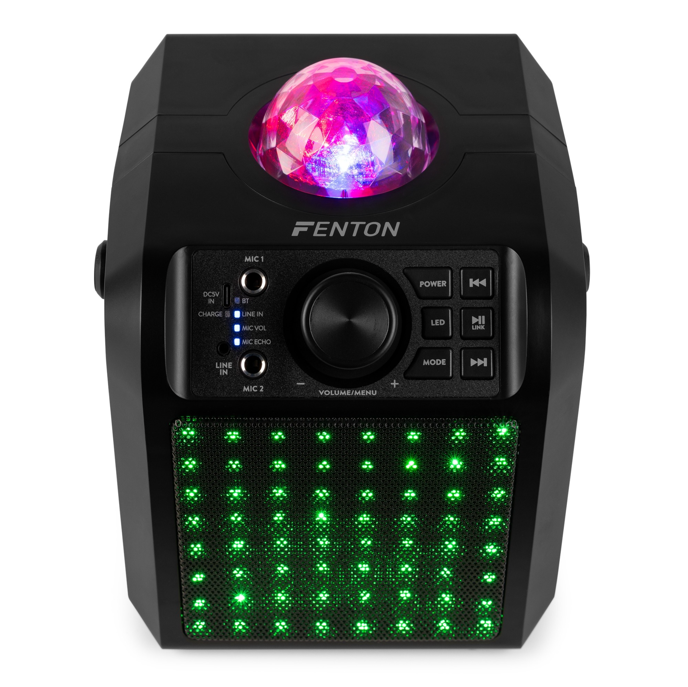 Fenton KAR50P Karaoke Høyttaler med LED - SORT