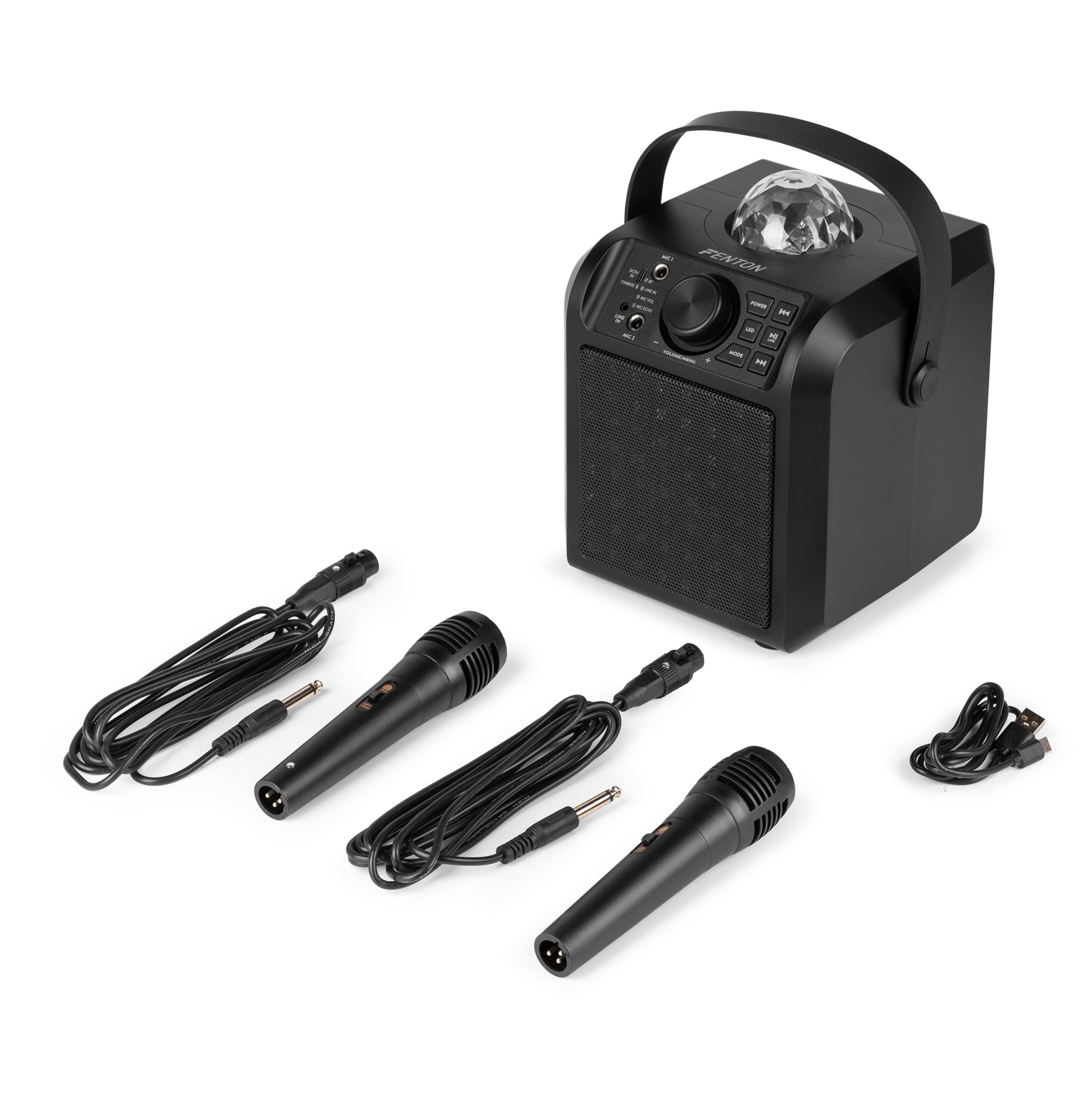 Fenton KAR50P Karaoke Høyttaler med LED - SORT