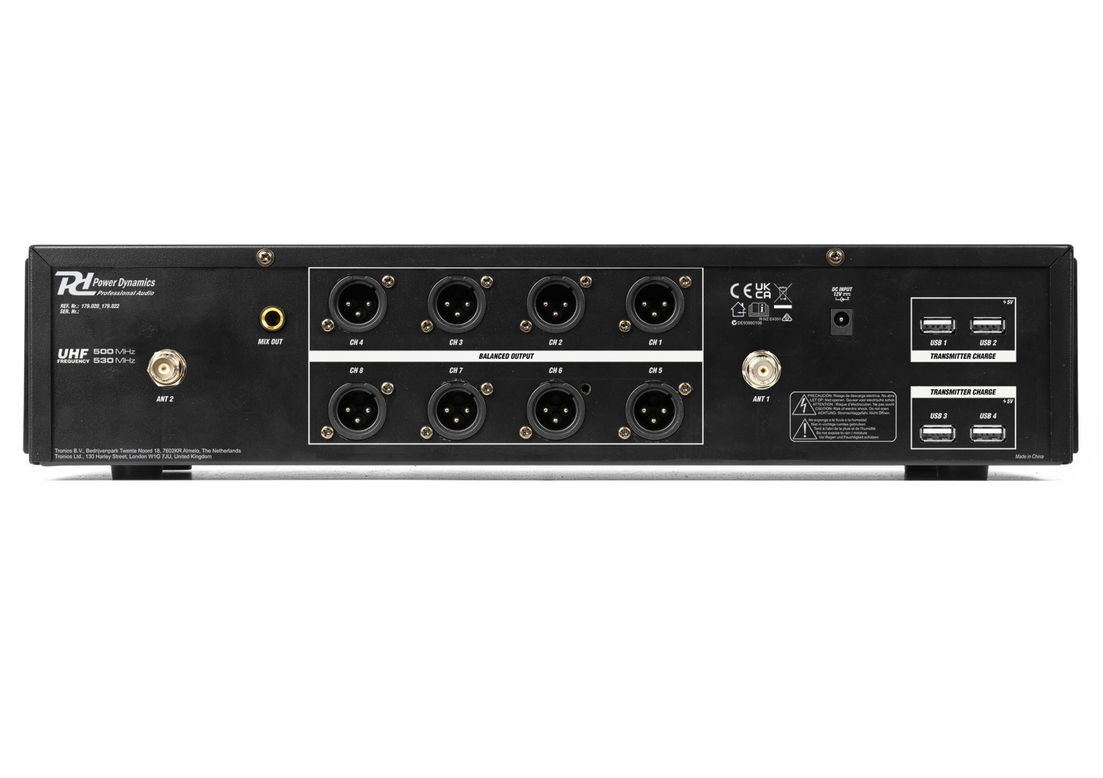 Power Dynamics PD528 8 kanals trådløst system med håndholdte mikrofoner