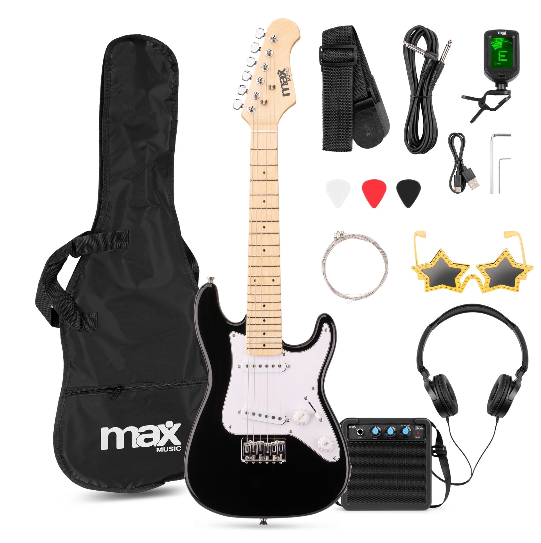 Max GIGKIT El-gitar Pakke JUNIOR Black 1/4