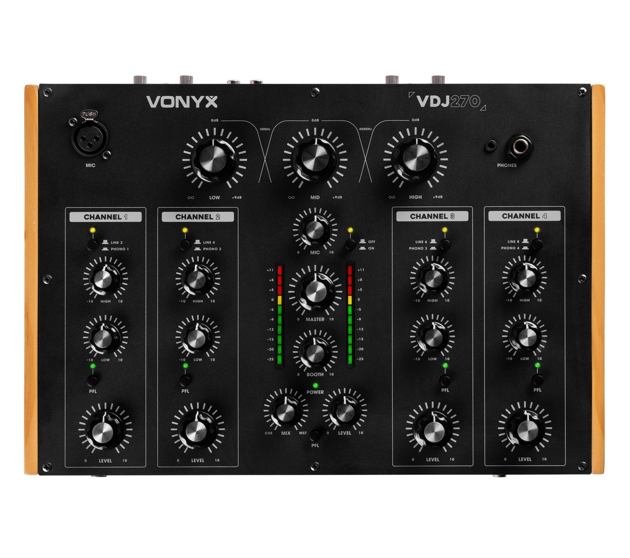 Vonyx VDJ270 4 kanals Rotary Mikser