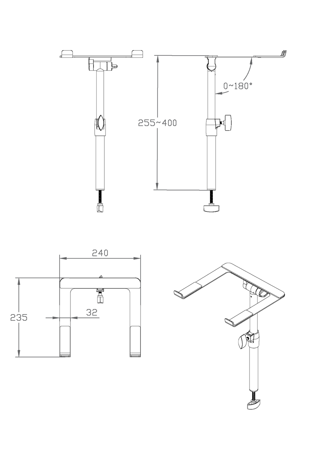 Vonyx DBLH1 DJ Bord Laptopstativ