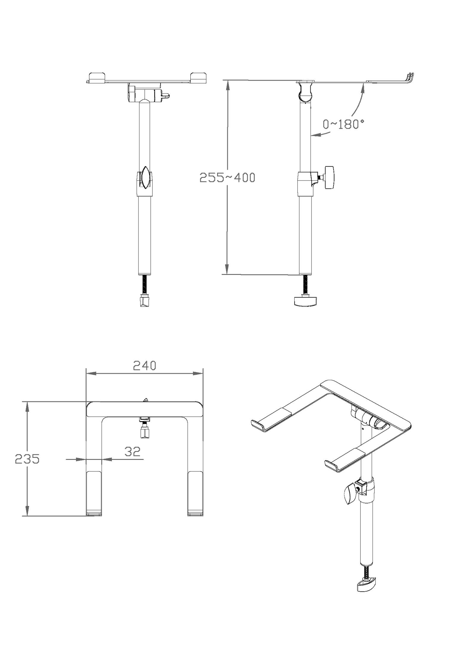 Vonyx DBLH1 DJ Bord Laptopstativ