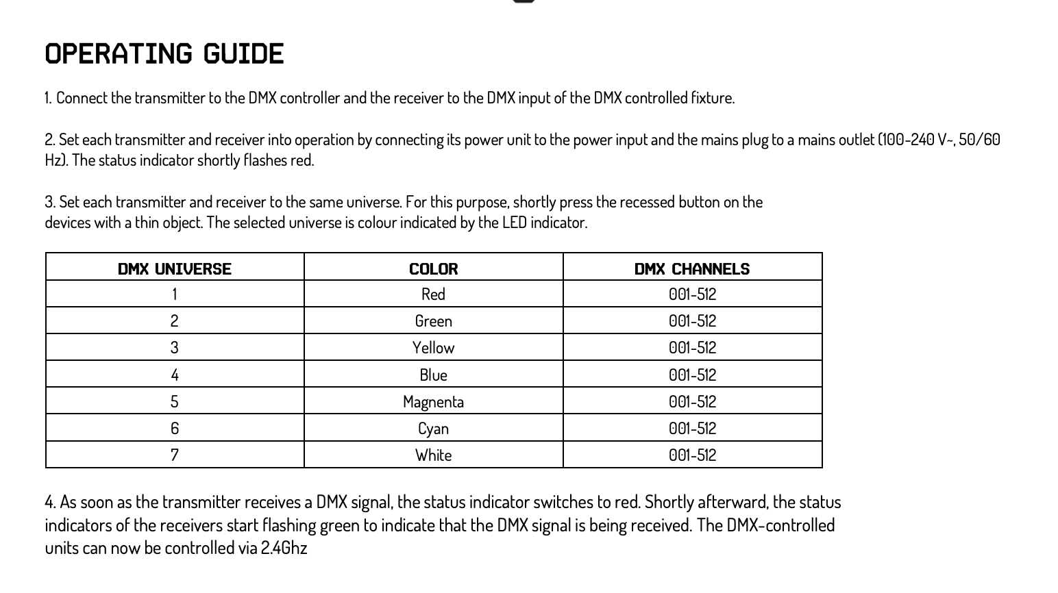Beamz WD1F EazyLink Trådløs DMX HUN/mottager